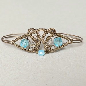 Három ujjas sárgaréz gyűrű gyöngyökkel - ékszer - gyűrű - gyöngyös gyűrű - Meska.hu