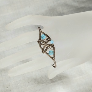 Három ujjas sárgaréz gyűrű gyöngyökkel - Meska.hu