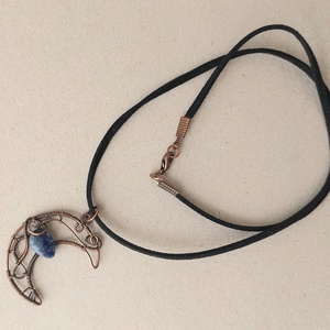 Hold nyaklánc szodalit ásvánnyal - ékszer - nyaklánc - medálos nyaklánc - Meska.hu