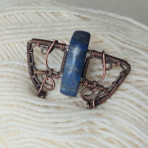 Lápis lazuli ásványköves vörösréz hajtű - Meska.hu