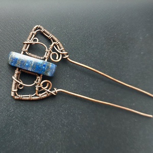 Lápis lazuli ásványköves vörösréz hajtű - ruha & divat - hajdísz & hajcsat - hajcsat & hajtű - Meska.hu