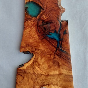 Olajfa és műgyanta fali dekoráció - otthon & életmód - dekoráció - fali és függő dekoráció - falra akasztható dekor - Meska.hu