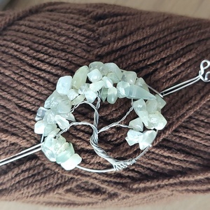 Acél életfa hajtű jáde ásvány kövekkel - Meska.hu