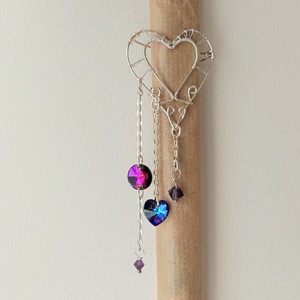 Ezüstözött hajcsat lila swarovski kristályokkal - ruha & divat - hajdísz & hajcsat - hajcsat & hajtű - Meska.hu