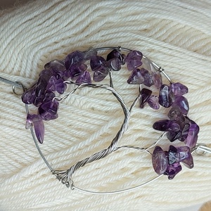 Acél életfa hajtű ametiszt ásvány kövekkel, Ruha & Divat, Hajdísz & Hajcsat, Hajcsat & Hajtű, Ékszerkészítés, MESKA