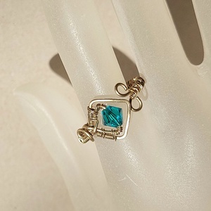 Antikolt alpakka gyűrű swarovski kristállyal, Ékszer, Gyűrű, Statement gyűrű, Ékszerkészítés, MESKA