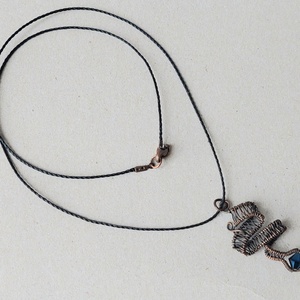 Vörösréz kígyó nyaklánc swarovski kristállyal - ékszer - nyaklánc - medálos nyaklánc - Meska.hu