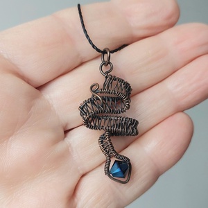 Vörösréz kígyó nyaklánc swarovski kristállyal - ékszer - nyaklánc - medálos nyaklánc - Meska.hu