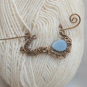 Antikolt alpakka hajtű angelit (angyalkő) ásvánnyal, Ruha & Divat, Hajdísz & Hajcsat, Hajcsat & Hajtű, Ékszerkészítés, MESKA