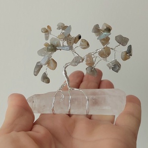 Ásvány fa / bonsai hegyikristállyal és labradorit kövekkel - otthon & életmód - dekoráció - spiritualitás - ásványok - Meska.hu