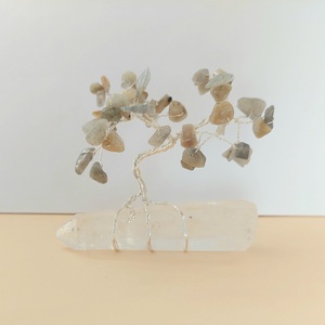 Ásvány fa / bonsai hegyikristállyal és labradorit kövekkel - otthon & életmód - dekoráció - spiritualitás - ásványok - Meska.hu
