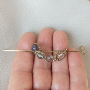 Ásvány gyerek hajtű antikolt alpakka drótból - ruha & divat - hajdísz & hajcsat - hajcsat & hajtű - Meska.hu