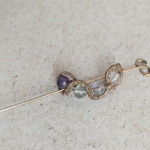 Ásvány gyerek hajtű antikolt alpakka drótból - ruha & divat - hajdísz & hajcsat - hajcsat & hajtű - Meska.hu