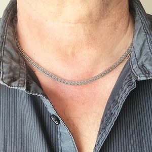 Viking technikával kötött férfi nyaklánc, Ékszer, Nyaklánc, Medál nélküli nyaklánc, Ékszerkészítés, MESKA