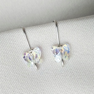 Swarovski pillangós gyerek acél fülbevalók - ékszer - fülbevaló - lógó fülbevaló - Meska.hu