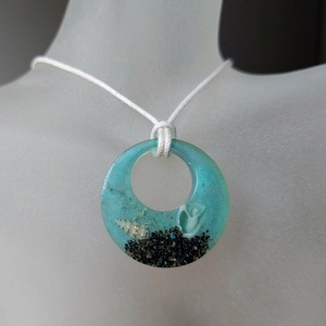 Tengerpart műgyanta nyaklánc, Ékszer, Nyaklánc, Medálos nyaklánc, Ékszerkészítés, MESKA