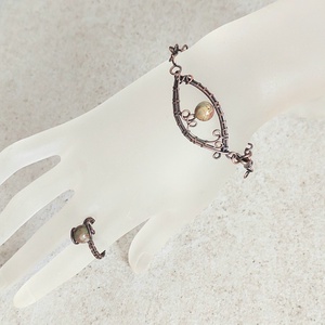 Zöld opál vörösréz ékszerszett - ékszer - ékszerszett - Meska.hu