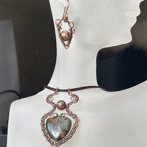 Zöld opál vörösréz ékszerszett - ékszer - ékszerszett - Meska.hu