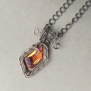 Antikolt alpakka drót ékszerszett swarovski kristályokkal - ékszer - ékszerszett - Meska.hu