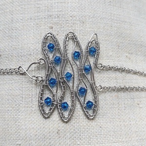 Acél karkötő swarovski kristályokkal - ékszer - karkötő - karkötő medállal - Meska.hu