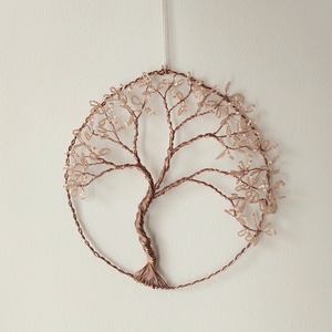Drót életfa dekoráció, kopogtató gyöngyökkel, Otthon & Életmód, Dekoráció, Fali és függő dekoráció, Függődísz, Ékszerkészítés, MESKA