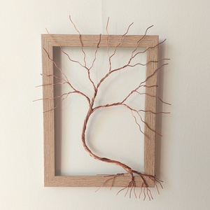 Vörösréz életfa, drótfa képkereten dekoráció - otthon & életmód - dekoráció - fali és függő dekoráció - falra akasztható dekor - Meska.hu