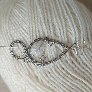 Acél bross roppantott hegyikristály ásvánnyal, Ékszer, Kitűző és Bross, Ékszerkészítés, MESKA