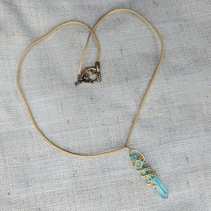 Akva aura kvarc nyaklánc - ékszer - nyaklánc - medálos nyaklánc - Meska.hu