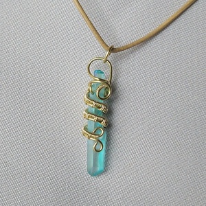 Akva aura kvarc nyaklánc - ékszer - nyaklánc - medálos nyaklánc - Meska.hu