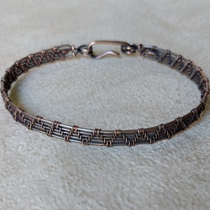 5 szálas vörösréz drót karkötő, karperec - ékszer - karkötő - karperec - Meska.hu