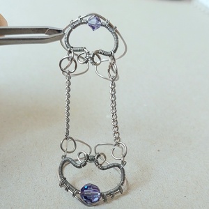 Armenian-style acél dupla gyűrű swarovski kristályokkal - ékszer - gyűrű - statement gyűrű - Meska.hu