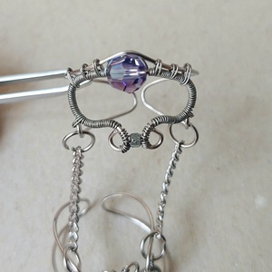 Armenian-style acél dupla gyűrű swarovski kristályokkal - ékszer - gyűrű - statement gyűrű - Meska.hu