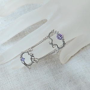 Armenian-style acél dupla gyűrű swarovski kristályokkal - Meska.hu