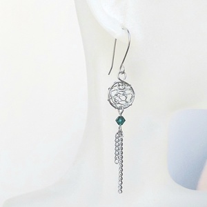 2 pár acél fülbevaló swarovski kristályokkal - ékszer - fülbevaló - lógó fülbevaló - Meska.hu
