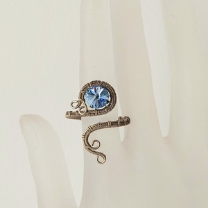 Antikolt alpakka gyűrű swarovski kristállyal - Meska.hu
