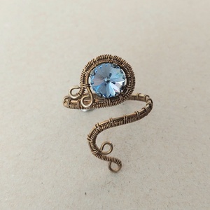 Antikolt alpakka gyűrű swarovski kristállyal - ékszer - gyűrű - statement gyűrű - Meska.hu