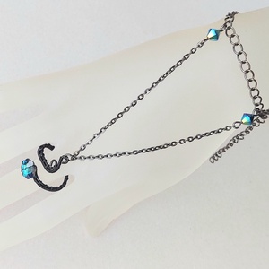Fekete gyűrűs készékszer swarovski kristályokkal - Meska.hu