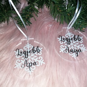 Névre szóló karácsonyfadísz - karácsony - karácsonyi lakásdekoráció - karácsonyfadíszek - Meska.hu