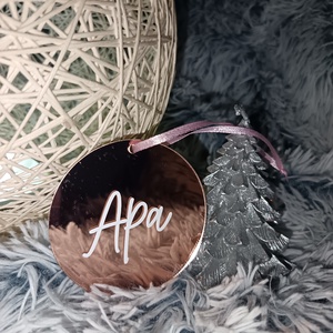 Tükrös rose gold plexi karácsonyfadísz - karácsony - karácsonyi lakásdekoráció - karácsonyfadíszek - Meska.hu