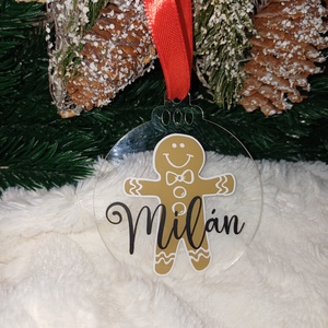 Mézis neves karácsonyfadísz - Meska.hu