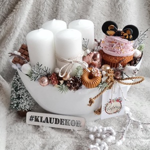 Adventi tál süteményes - Meska.hu
