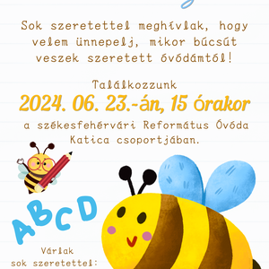 Ballagási meghívó ovisoknak - méhecskés - otthon & életmód - papír, írószer - ajándékozás kellékei - meghívó - Meska.hu