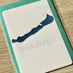 Egyedi Linómetszet BALATON képeslap borítékkal, Művészet, Grafika & Illusztráció, Művészi nyomat, Fotó, grafika, rajz, illusztráció, MESKA
