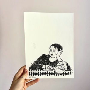 Egyedi Linómetszet - Mood - művészet - grafika & illusztráció - művészi nyomat - Meska.hu