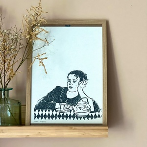 Egyedi Linómetszet - Mood - művészet - grafika & illusztráció - művészi nyomat - Meska.hu