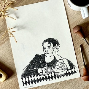 Egyedi Linómetszet - Mood, Művészet, Grafika & Illusztráció, Művészi nyomat, Fotó, grafika, rajz, illusztráció, MESKA