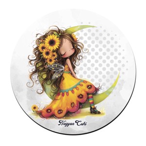 3 db aranyos napraforgós tündérlány kör alakú alátét szett (#66) -  - Meska.hu