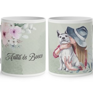 Kérd a neveddel - Én és a fehér kutyám mintás bögre, Otthon & Életmód, Konyhafelszerelés, tálalás, Tálalás, Bögre & Csésze, , MESKA