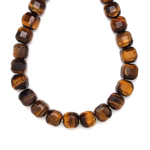 Tigrisszem fazettált kocka 8-9mm  ékszerkészítő alapanyag (füzér), Kellékek & szerszámok, Ásvány alapanyag, Ásványfüzér, , MESKA