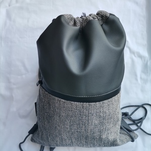 Szürke textilbőr tornazsák/Gym bag - Meska.hu